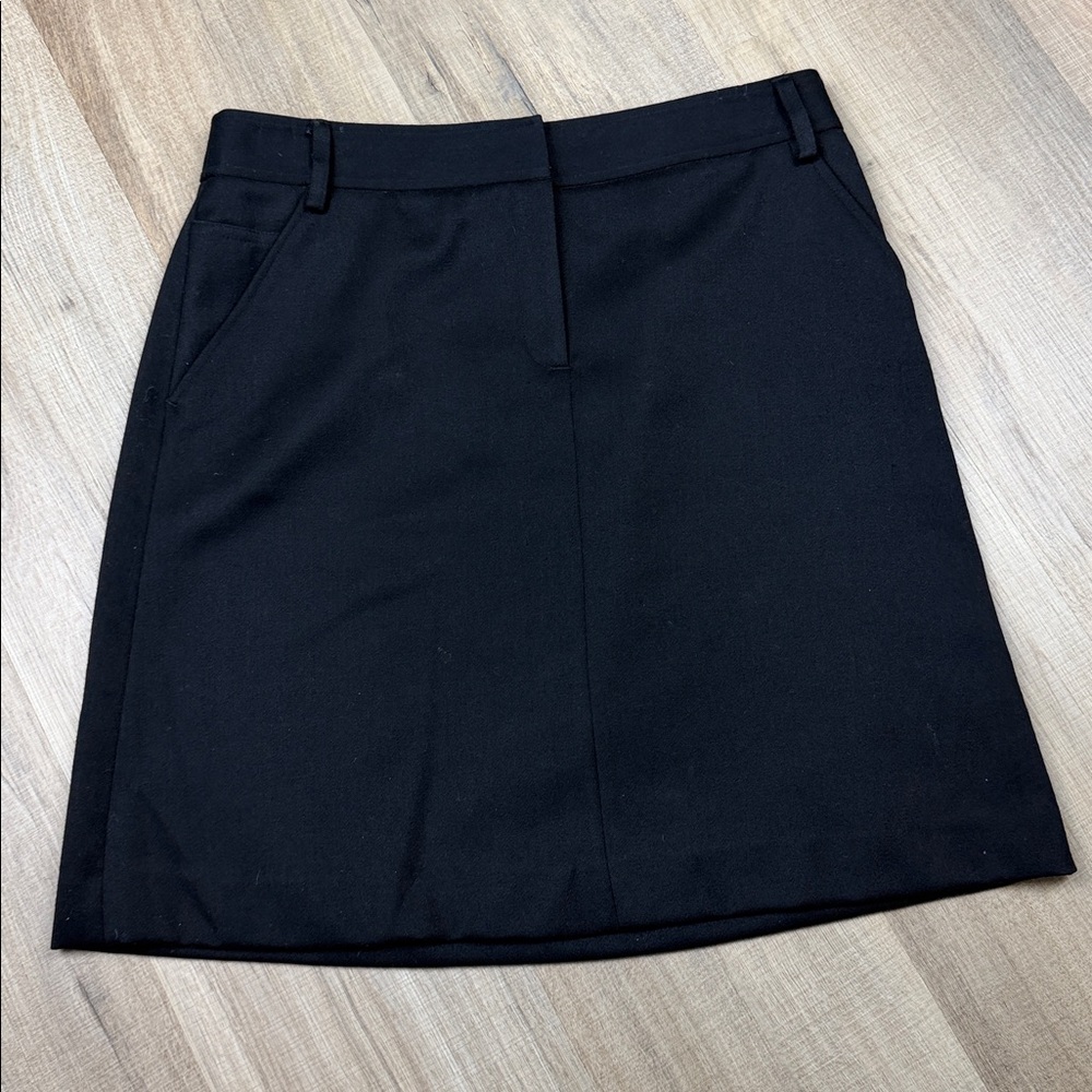 J.Crew Black Wool Pencil Skirt Career Office Classic‎ Lined Size 4